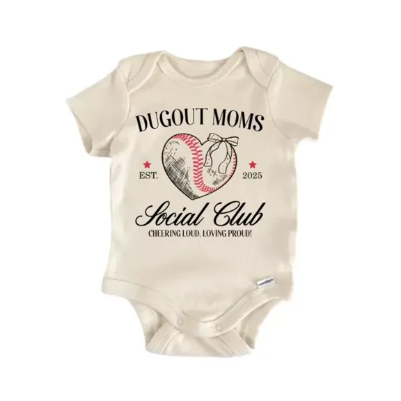 Dugout Moms Social Club Baseball Baby Boy Girl Clothes Bodysuit Cute Newborn Cute Baby Onesie, BABY BODYSUIT LAT 4424