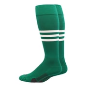 MadSportsStuff Dugout Striped Baseball Softball Socks - Kelly Green/White - Medium