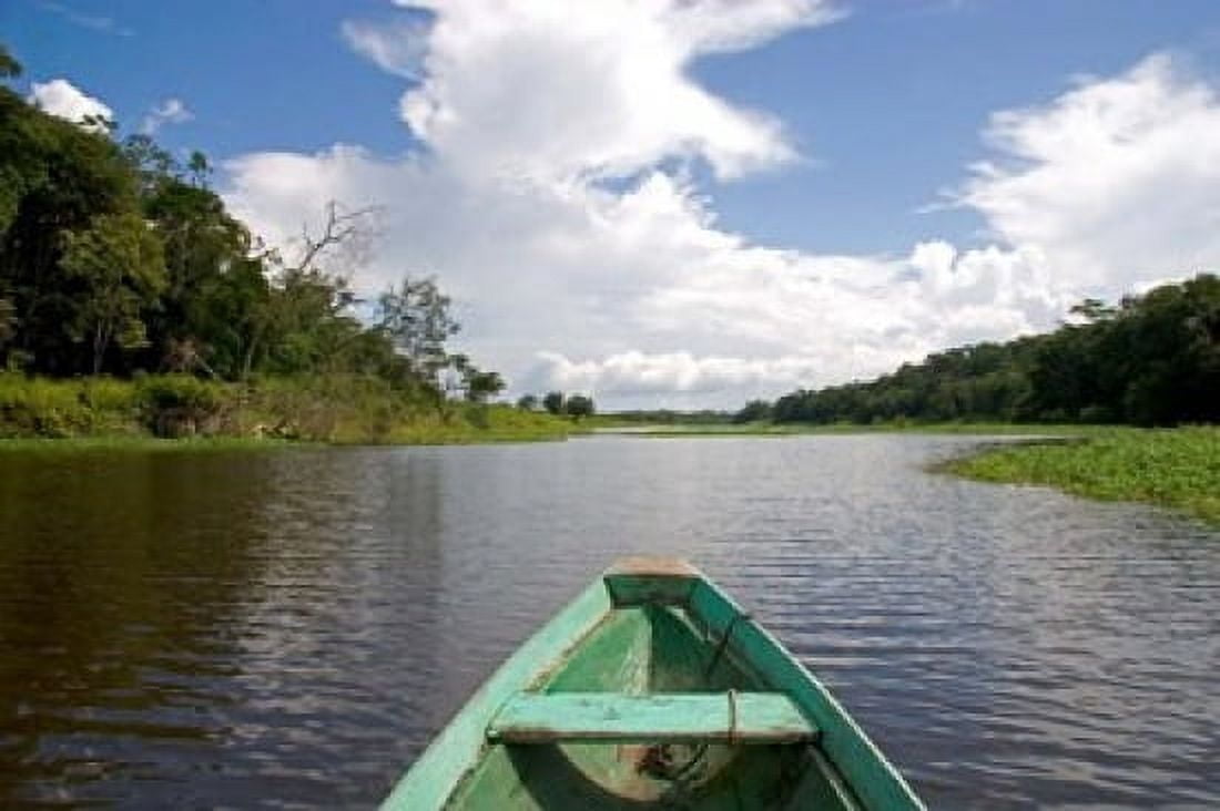 Dugout canoe Boat Arasa River Amazon Brazil Canvas Art - David R Frazier DanitaDelimont (26 x 18)