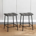 thumbnail image 1 of Duhome Counter Height Bar Stools Set of 2, Faux Leather Tufted Barstool Upholstered for Restaurant Bar, Gray, 1 of 5