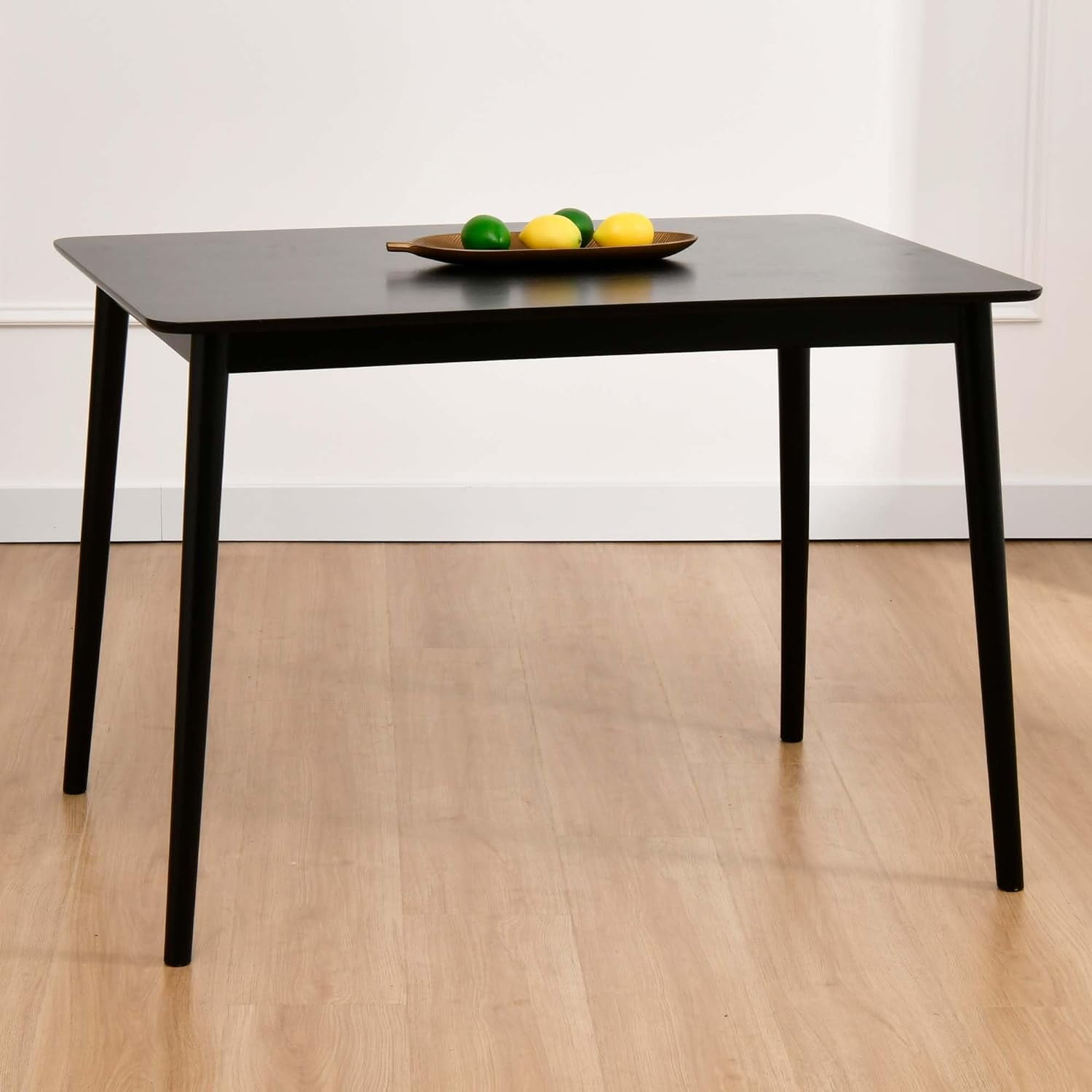 Duhome 43.3" Black Wooden Dining Table, Solid Wood Kitchen Rectangular