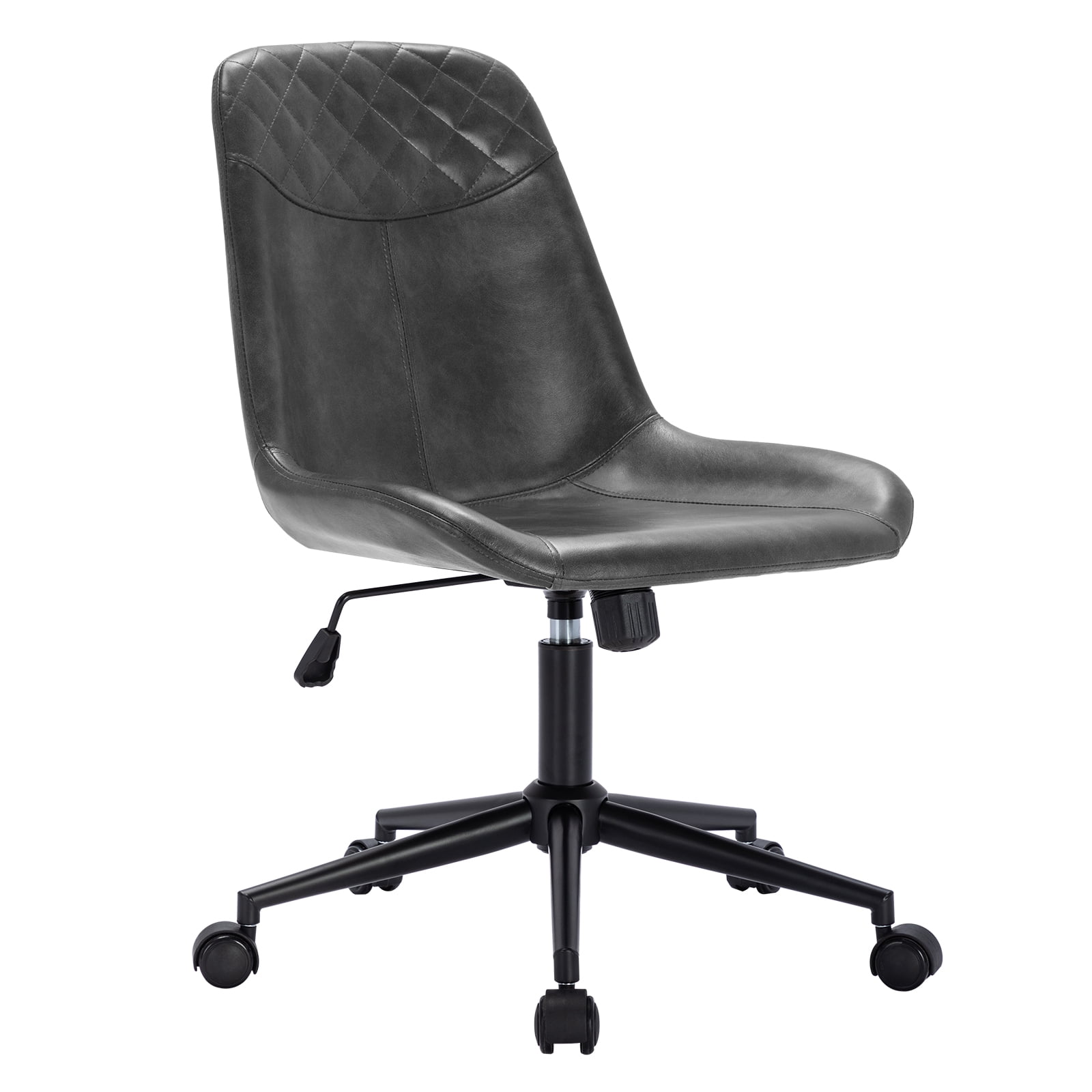 Duhome Desk Chair Faux Leather Swivel Office Chair with Wheels Computer Chair Adjustable Height, Gray