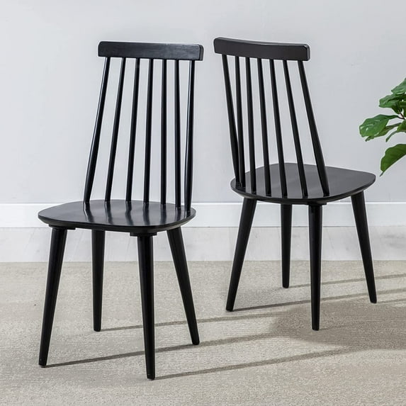 Duhome Dining Chairs Set of 2 Wood Dining Room Chair Black Spindle Chair for Kitchen, Windsor Chair Farmhouse Chairs Black