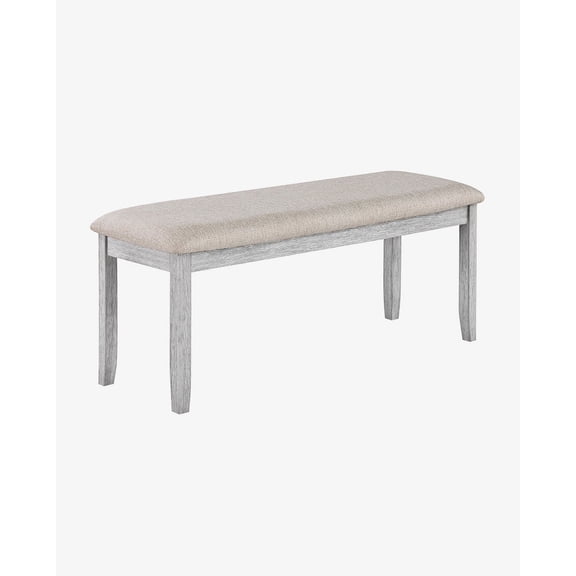 Duhome Dining Room Bench, Wood Entryway Bench with Upholstered, Kitchen Table Bench 45” x 15” x 19.5”,Brown/Grey