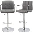 Duhome Elegant Lifestyle Bar Stool with Back Set of 2, Faux Leather Bar