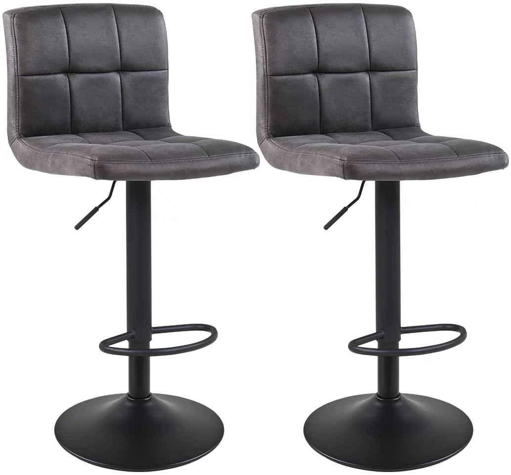 Duhome Elegant Lifestyle Bar Stools Set of 2 with Back, Faux Leather Kitchen Counter Stool