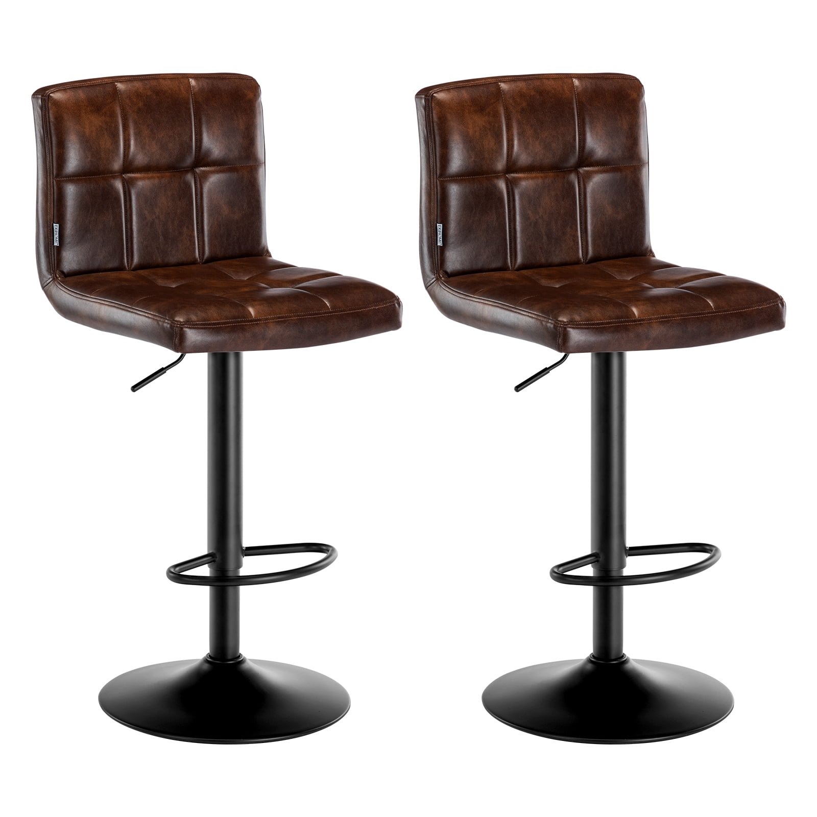 Duhome Elegant Lifestyle Bar Stools Set of 2 with Back Faux Leather Kitchen Counter Stools