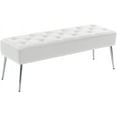 thumbnail image 1 of Duhome Elegant Lifestyle Bench Faux Leather Upholstered Bench for Bedroom Entryway Modern Tufted Bed End Bench White, 1 of 11