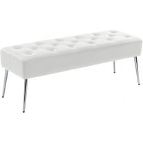 Duhome Elegant Lifestyle Bench Faux Leather Upholstered Bench for Bedroom Entryway Modern Tufted Bed End Bench White