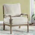 thumbnail image 1 of Duhome Elegant Lifestyle Dining Chair Contemporary Linen Solid Print 100% Solid Rubberwood Construction Armchair, Brown/Beige, 1 of 9