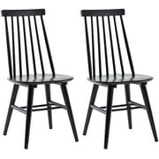 Duhome Elegant Lifestyle Dining Chairs Set of 2, Wood Dining Room Chairs Slat Spindle Back Kitchen Room Chair Windsor Chairs, Black