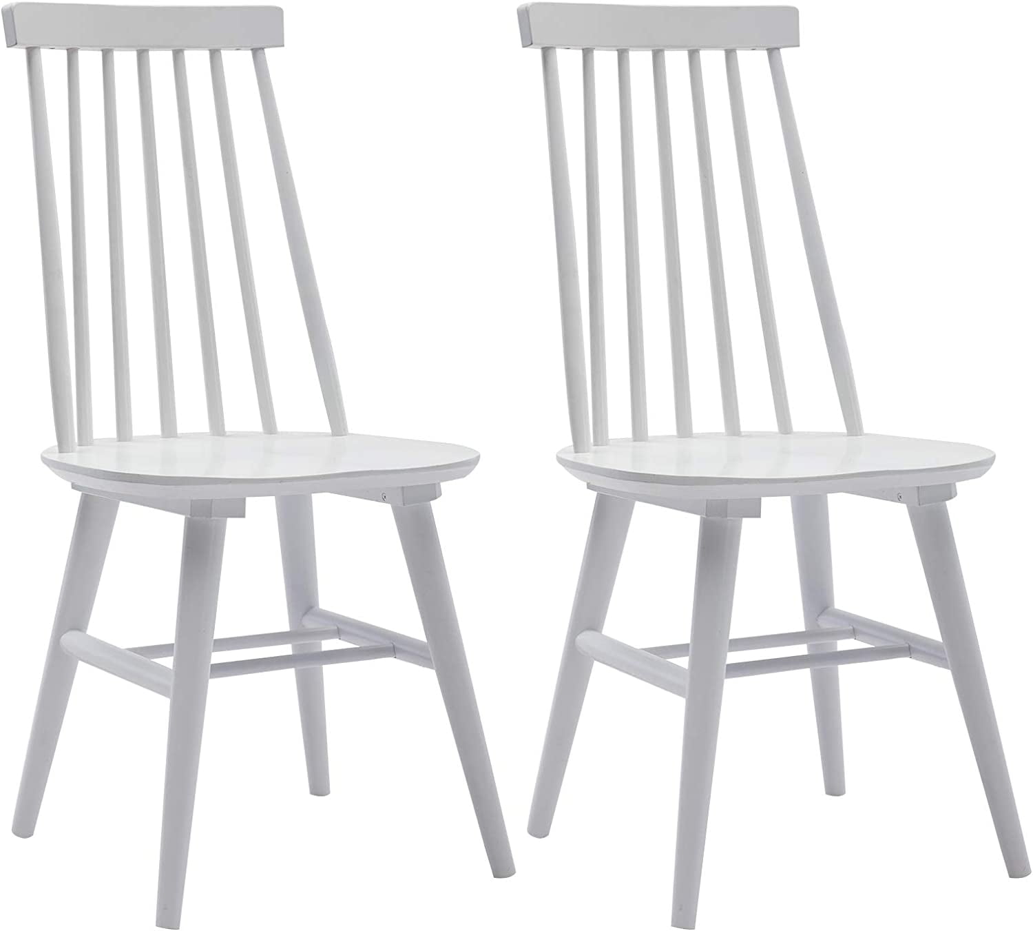 Duhome Elegant Lifestyle Farmhouse Dining Chairs Set of 2, Wood Dining Room Chairs Slat Back Kitchen Dining Room Chairs, White