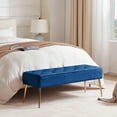 thumbnail image 1 of Duhome Elegant Lifestyle Modern Velvet Bench Ottoman, Upholstered Bench for Entryway Bedroom, Tufted End of Bed Bench, Blue, 1 of 8