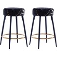 thumbnail image 1 of Duhome Elegant Lifestyle Velvet Counter Stools Set of 2, 24" Upholstered Bar Stools Round Kitchen Stool with Footrest Black & Gold, 1 of 7