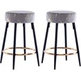 thumbnail image 1 of Duhome Elegant Lifestyle Velvet Counter Stools Set of 2, 24" Upholstered Bar Stools Round Kitchen Stools with Footrest Gray & Gold, 1 of 7