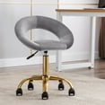 thumbnail image 1 of Duhome Faux Leather Home Office Chair Work Rolling Stool Adjustable Swivel Desk Chair on Wheels Modern Salon Stool, Gray, 1 of 8