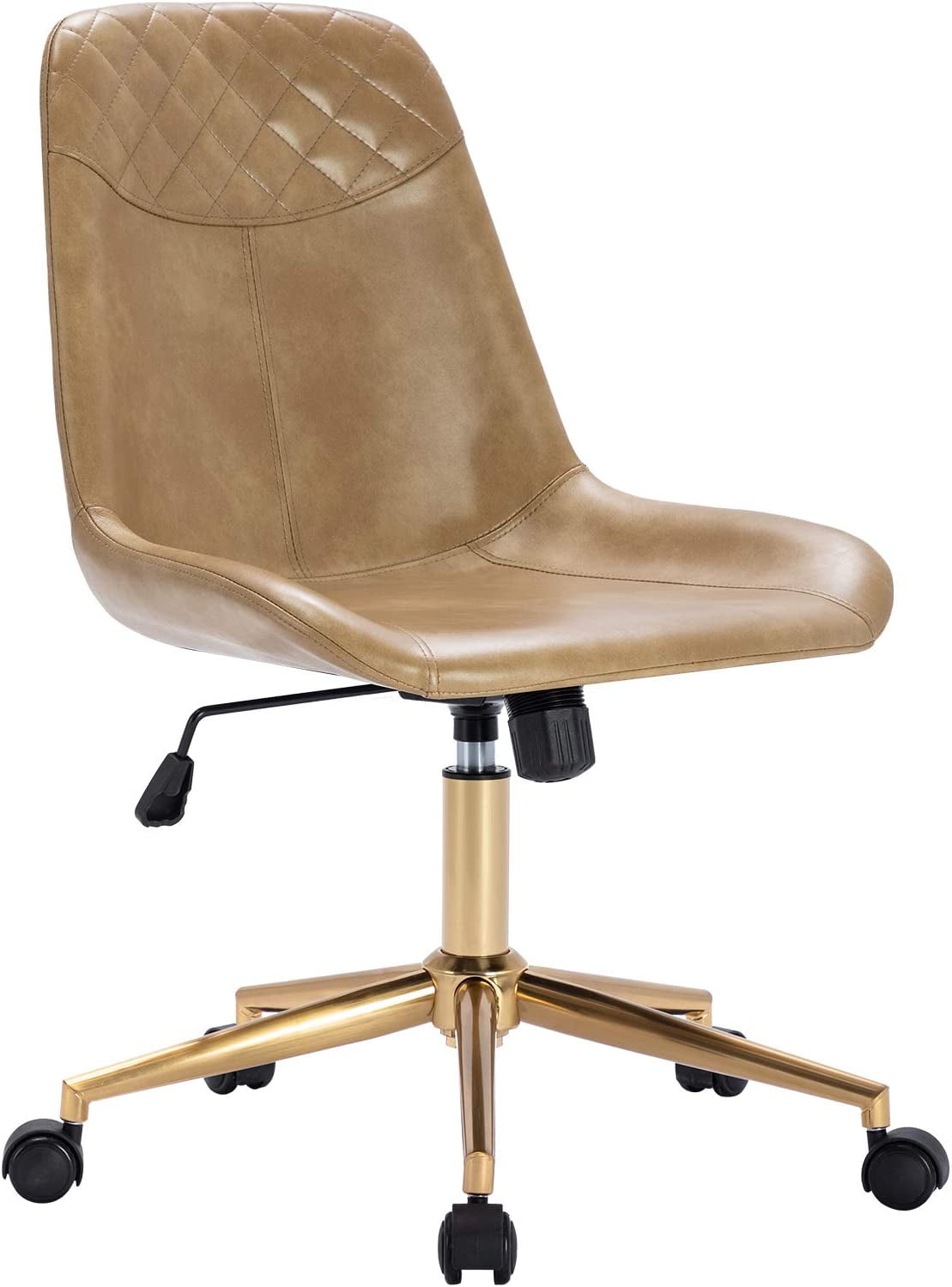 Duhome Leather Office Desk Chair Modern Swivel Task Chair Armless