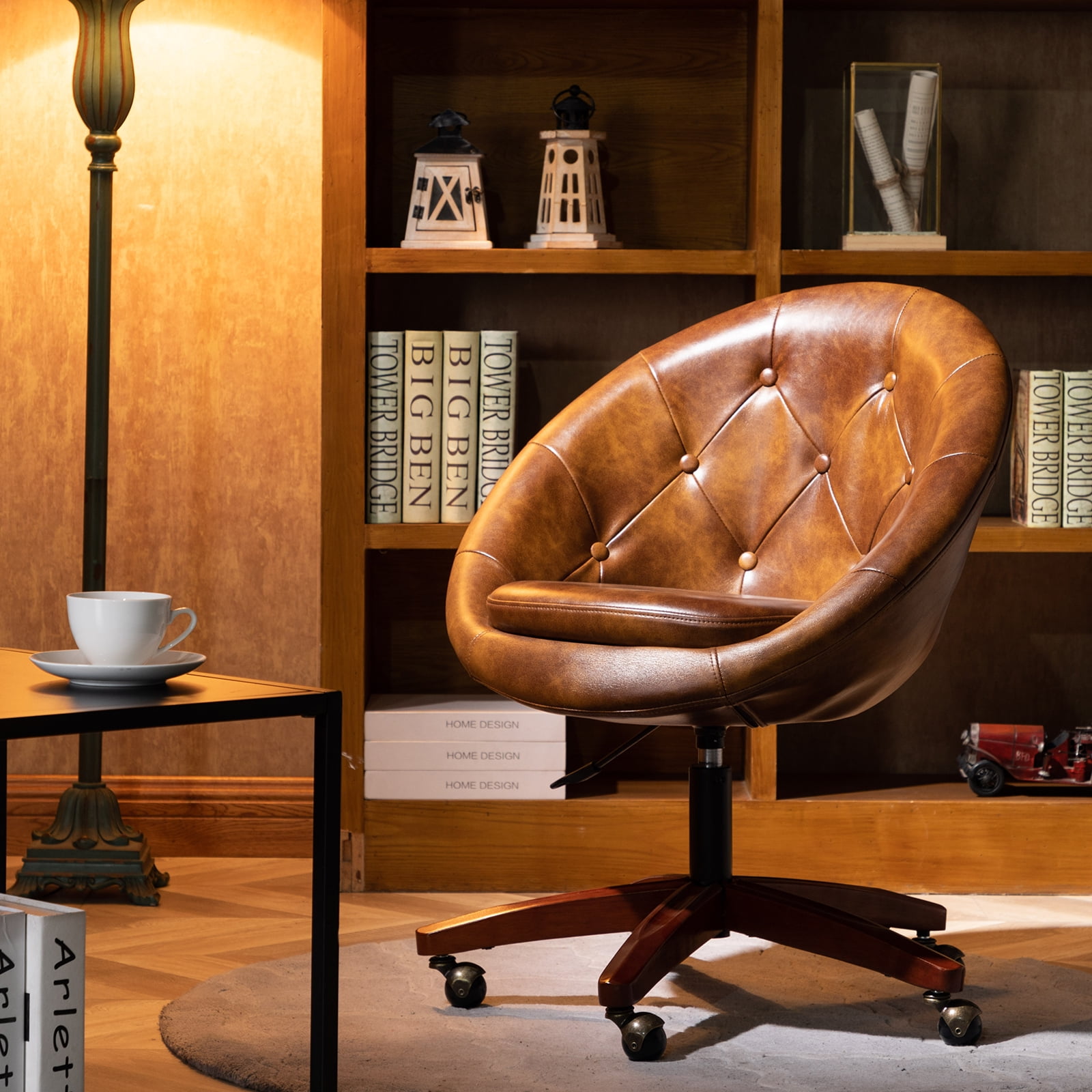 Duhome Home Office Chair Midcentury Faux Leather Desk Chair for Adults