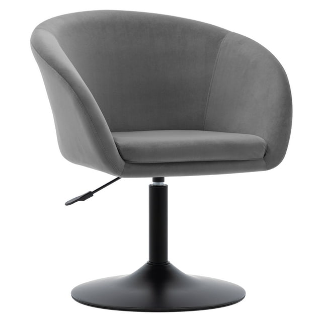 Duhome Makeup Vanity Chair Accent Chairs Comtenporary Lounge Chair Adjustable Modern Round Tufted Back Swivel Grey Velvet