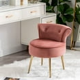 thumbnail image 1 of Duhome Makeup Vanity Chair with Back, Velvet Vanity Stool with Gold Legs Small Tufted Accent Chair for Girls Kids, Pink, 1 of 12
