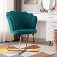thumbnail image 1 of Duhome Modern Accent Chair with Gold Metal Legs, Velvet Makeup Vanity Chair with Back Atrovirens, 1 of 7