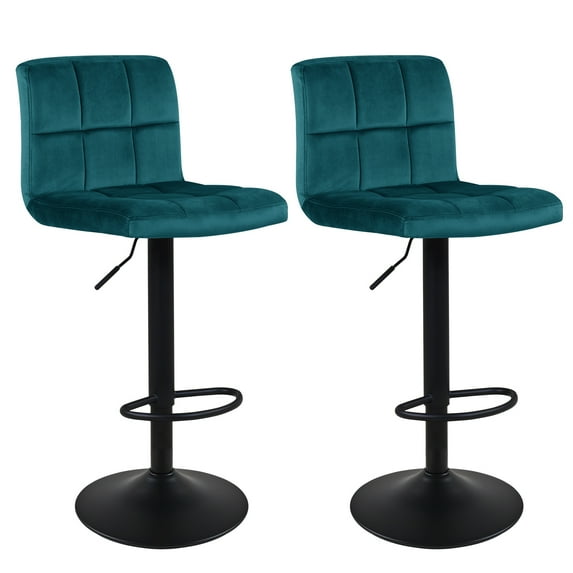 Duhome Bar Stools Chairs Set of 2 Modern Adjustable Barstools Velvet Kitchen Counter Stools Bar Stools with Back, Atrovirens