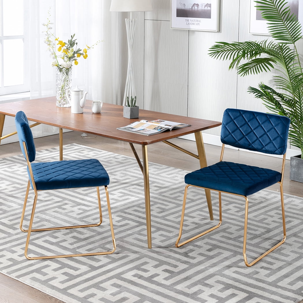 Duhome Modern Dining Chairs Set of 2 Quilt Armless Kitchen Chair Desk