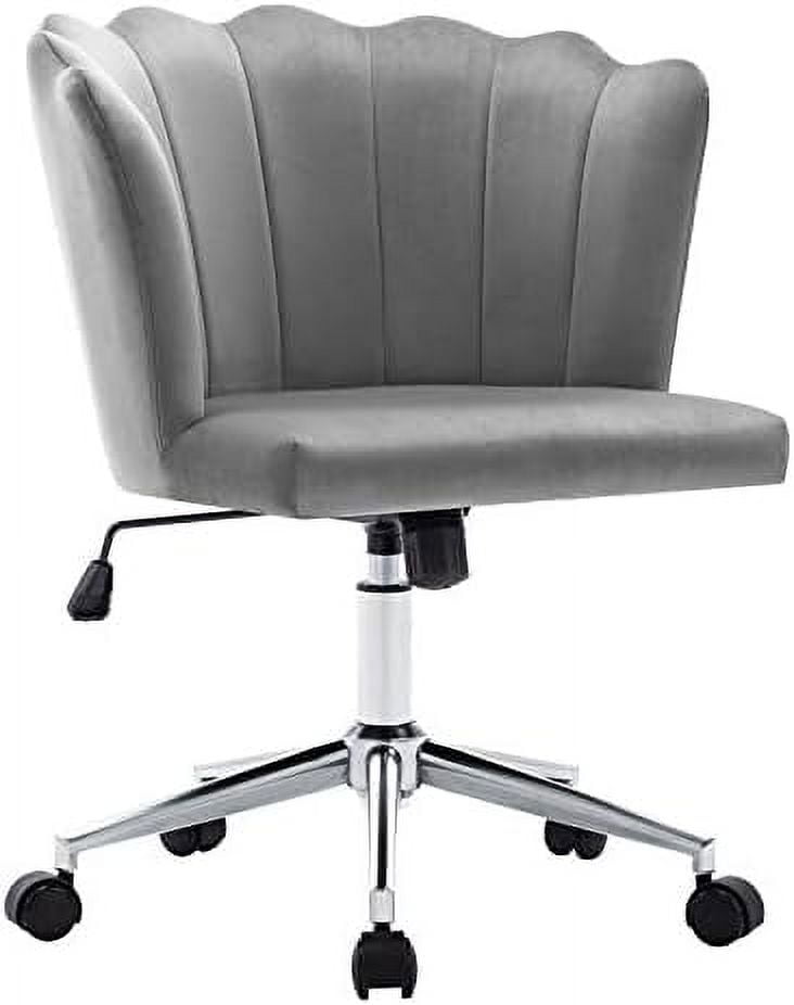 Duhome Modern Office Chair Velvet Fabric Grey Desk Chair Adjustable