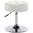 thumbnail image 1 of Duhome Modern Vanity Stool PU Leather Swivel Vanity Chair, Adjustable Height with Chrome Base White, 1 of 10