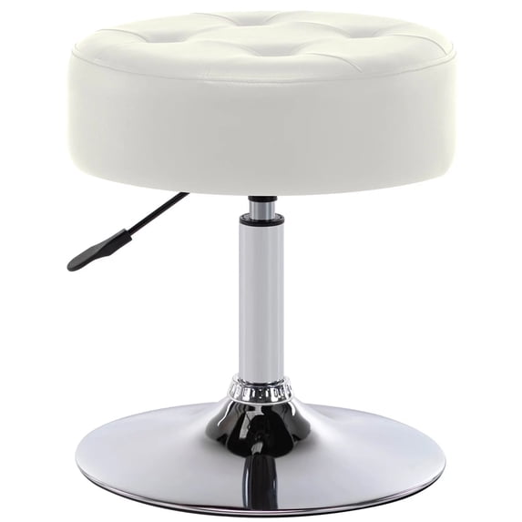 Duhome Modern Vanity Stool PU Leather Swivel Vanity Chair, Adjustable Height with Chrome Base White