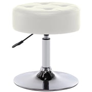 Duhome Modern Vanity Stool PU Leather Swivel Vanity Chair, Adjustable Height with Chrome Base White