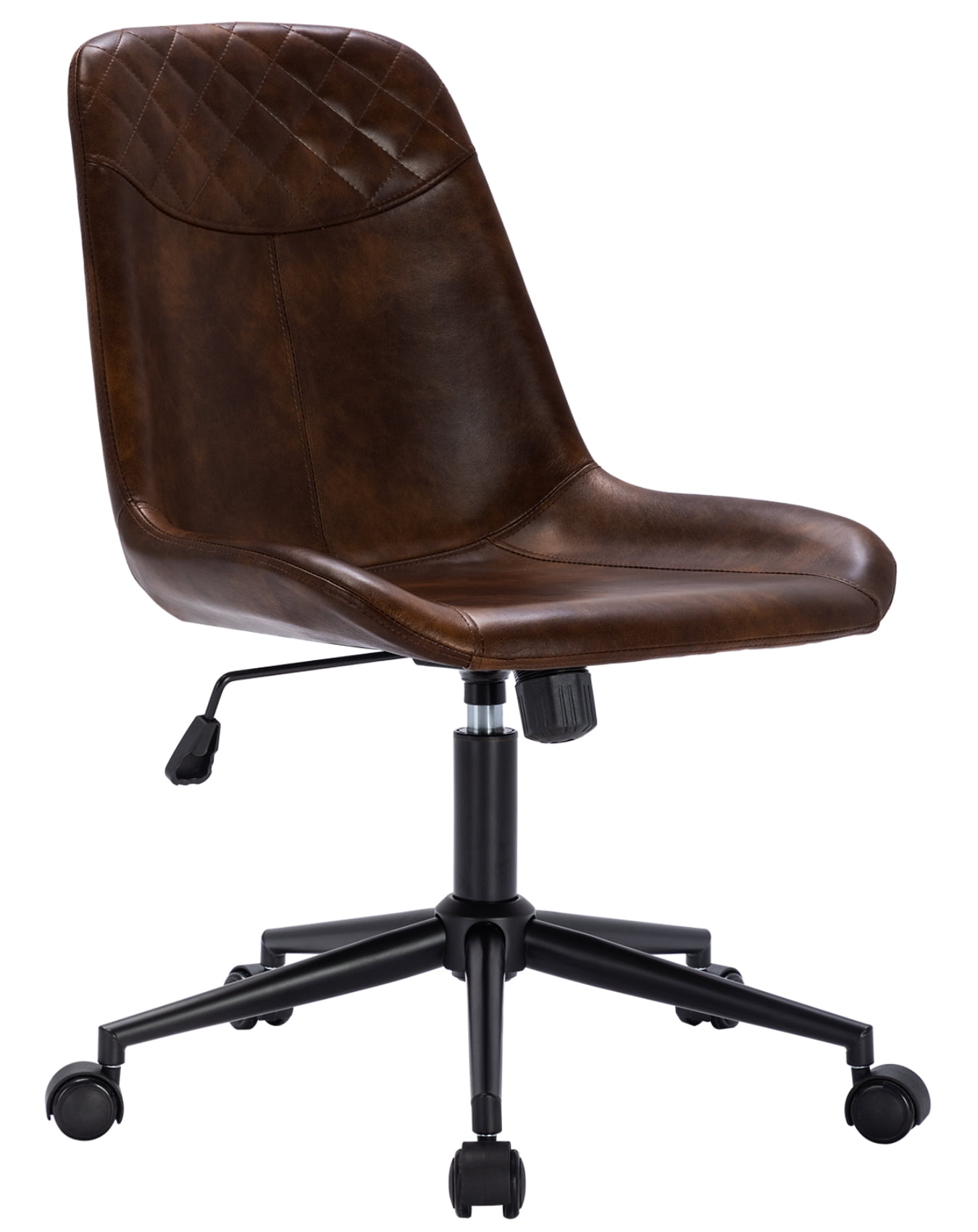 Duhome Office Desk Chair Faux Leather Swivel Desk Chair for Computer Adjustable Task Chair, Dark Brown
