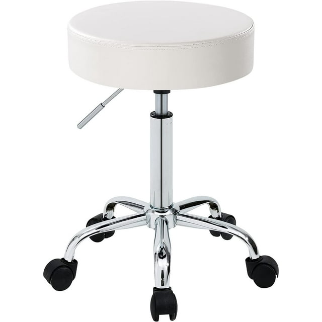 Duhome Rolling Stool with Wheels Adjustable Height Vanity Stool PU