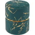 thumbnail image 1 of Duhome Round Ottoman Footstools Velvet Vanity Stool Furry Makeup Stool for Bedroom Living Room Decorative Padded Small Bench, Atrovirens and Gold, 1 of 8