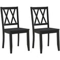 thumbnail image 1 of Duhome Rubberwood Black Dining Chairs Set of 2, Farmhouse Dining Room Chairs Cross Back Kitchen Chairs Cottage Wooden Chair, 1 of 9