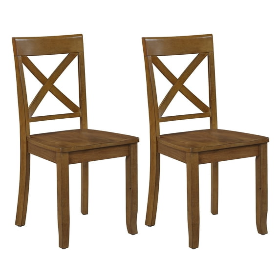 Duhome Solid Wood Dining Chair Set of 2, Cross Back Design, Comfortable and Durable for Dining Room,Walnut
