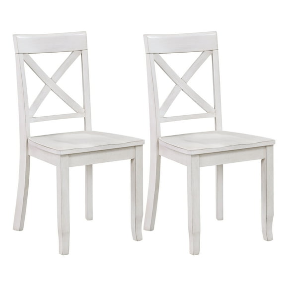 Duhome Solid Wood Dining Chair Set of 2, Cross Back Design, Comfortable and Durable for Dining Room,White