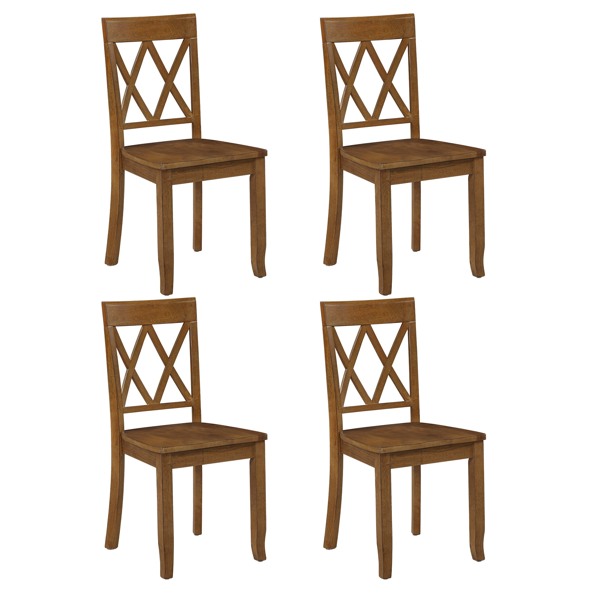 Duhome Solid Wood Dining Chairs Set of 4 Modern Cross Back Chairs for Kitchen, Dining Room,Walnut