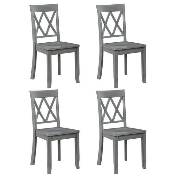 Duhome Solid Wood Dining Chairs Set of4 Modern Cross Back Chairs for Kitchen, Dining Room,Grey