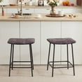 thumbnail image 1 of Duhome Square Tufted Counter Bar Stools Velvet Upholstered Set of 2, Backless Bar Stools for Kitchen Island 24” Black, 1 of 8