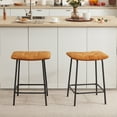 thumbnail image 1 of Duhome Square Tufted Counter Bar Stools Velvet Upholstered Set of 2, Backless Bar Stools for Kitchen Island 24” Yellow, 1 of 8