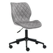 DUHOME ELEGANT LIFESTYLE Duhome Swivel Home Office Chair, Adjustable Desk Chair Velvet Computer Chair Armless Modern Rolling Chair, Gray