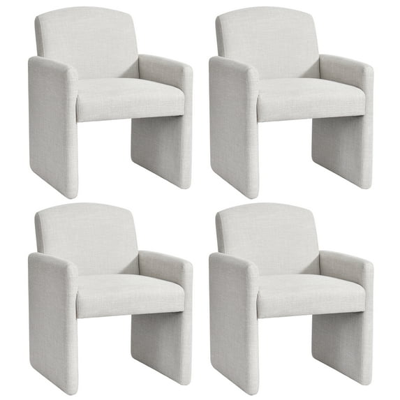 Duhome Upholstered Dining Chair Set of 4, Armchair Linen Dining Chair for Bedroom Living Room