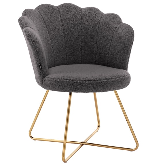 Duhome Velvet Accent Chair for Living Room Bedroom Makeup Vanity Chair with Gold Metal Legs Gray