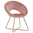 thumbnail image 1 of Duhome Velvet Accent Chair with Gold Metal Legs for Living Room Modern Makeup Vanity Chair Glam Desk Chair for Bedroom Furry Pink, 1 of 7