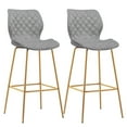 thumbnail image 1 of Duhome Velvet Bar Stool with Back Set of 2, Modern Barstool with Gold Metal Legs, Upholstered Kitchen Bar Chair, Gray, 1 of 8