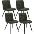 thumbnail image 1 of Duhome Velvet Dining Chairs Set of 4, Modern Dining Room Chairs with Metal Legs Kitchen Chairs Side Chairs for Living Room Kitchen, Green, 1 of 8