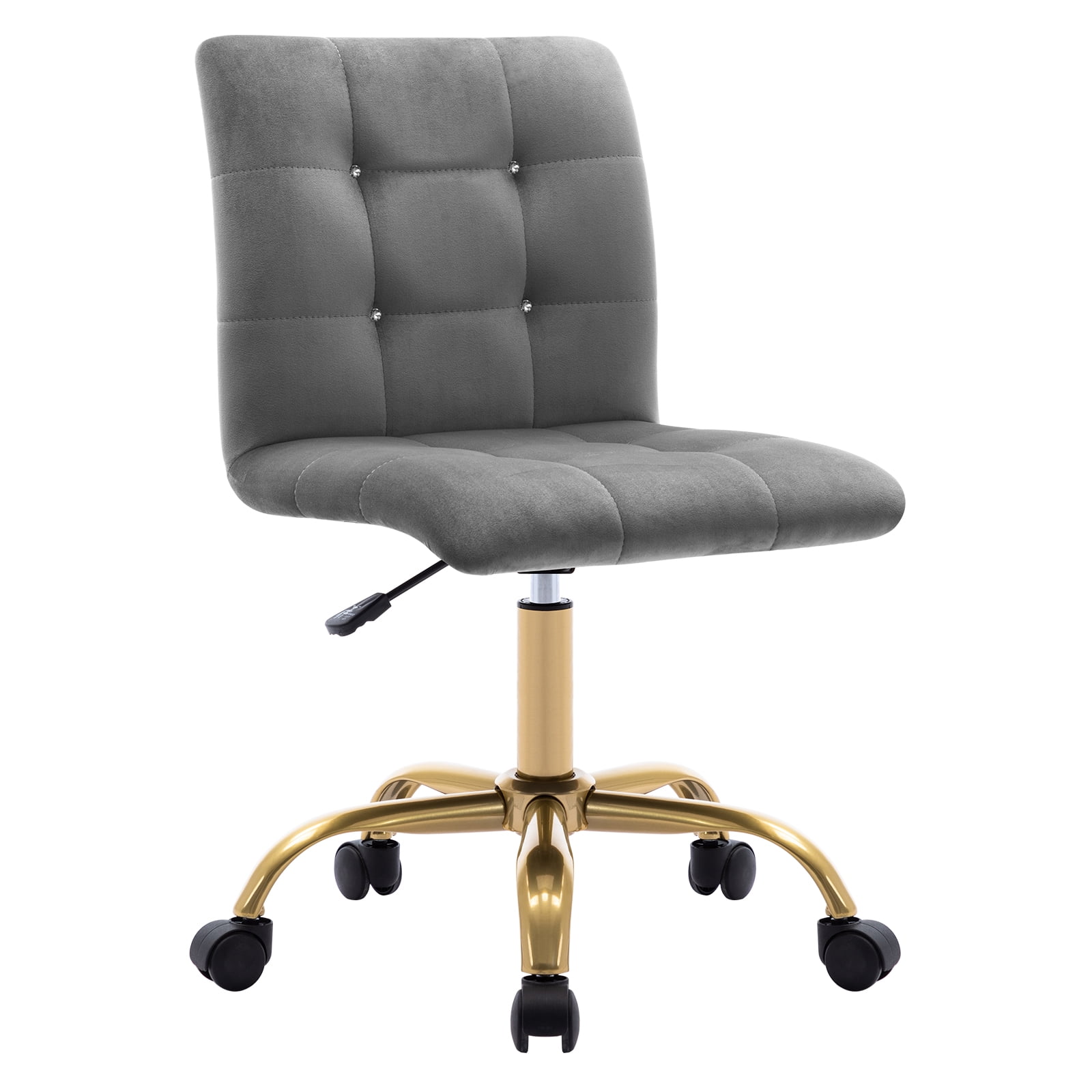 Duhome Velvet Home Office Chair Armless Tufted Desk Task Chair, Vanity