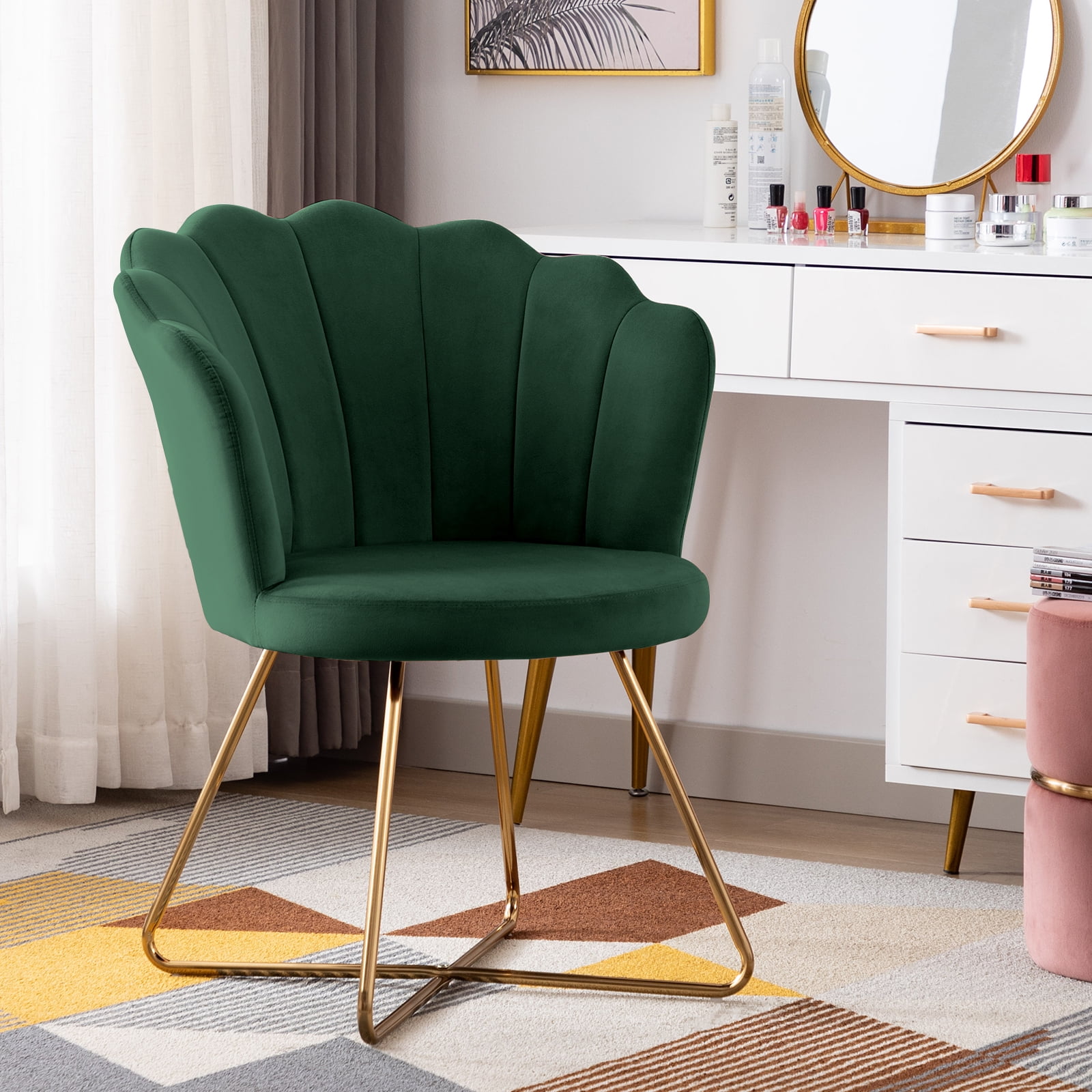 Duhome Velvet Makeup Vanity Chair with Back Modern Accent