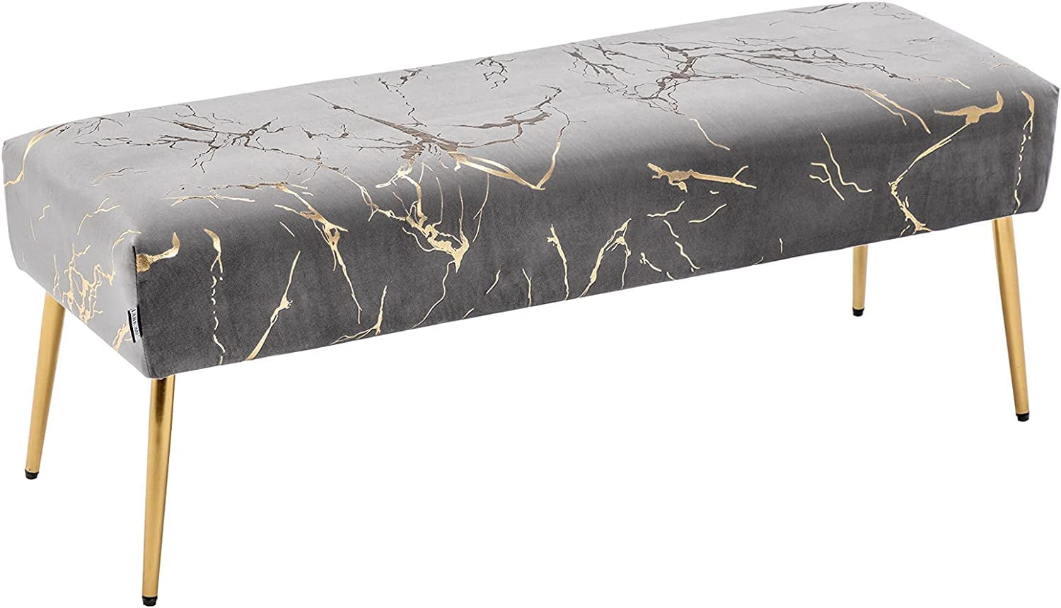 Duhome Velvet Upholstered Bench for Bedroom Entryway Bench with Gold